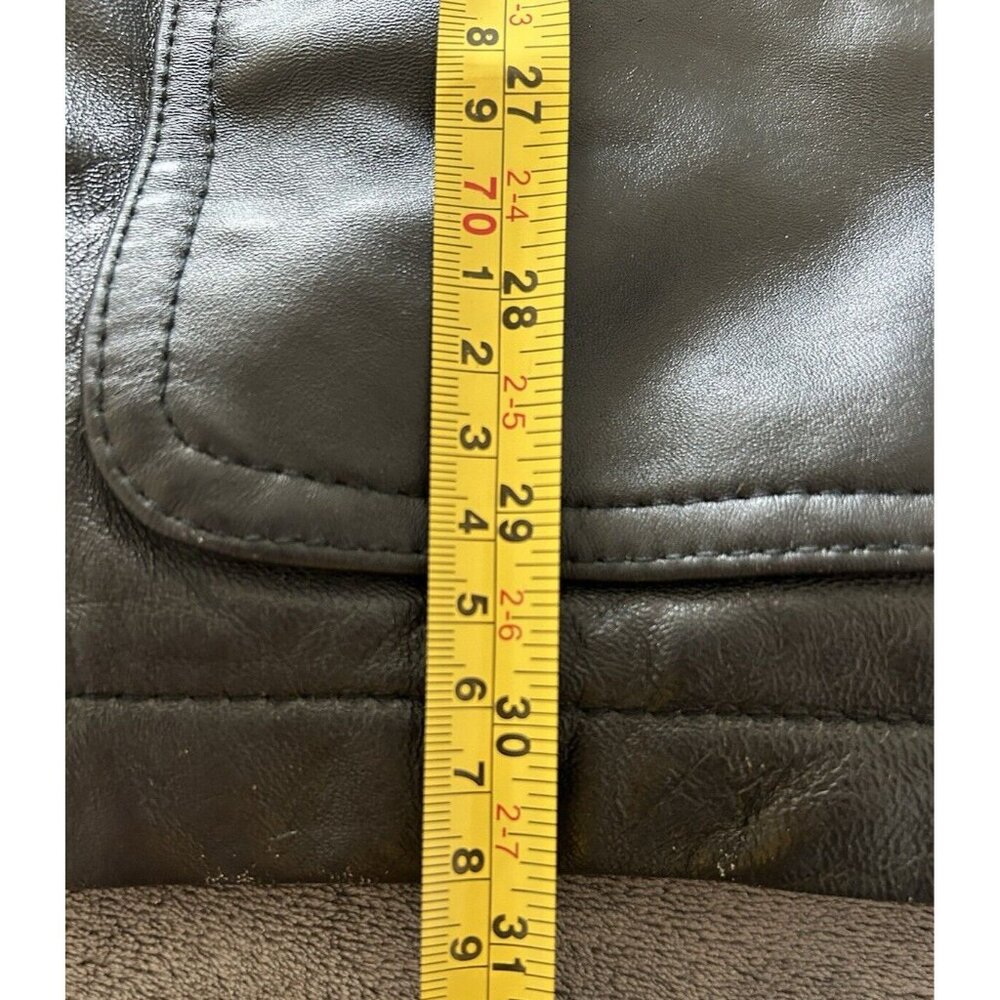 Express SIZE 54 Men's black genuine leather winter coat classic look - Picture 15 of 15